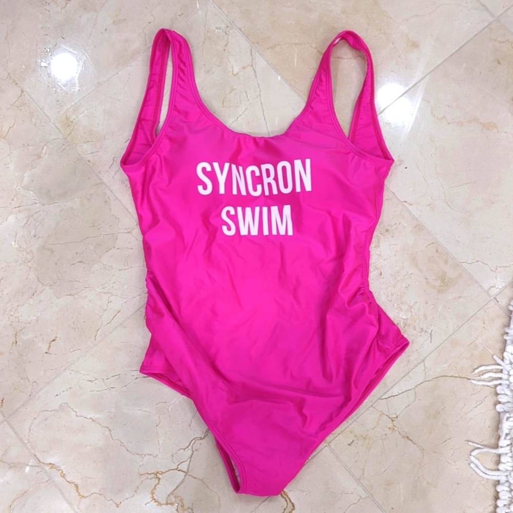 Mamagama Hot Pink swimming suit Maternity Size L/XL